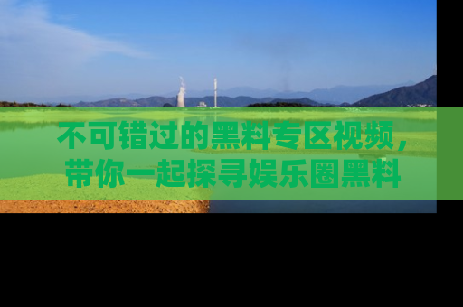 不可错过的黑料专区视频，带你一起探寻娱乐圈黑料