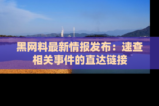 黑网料最新情报发布：速查相关事件的直达链接